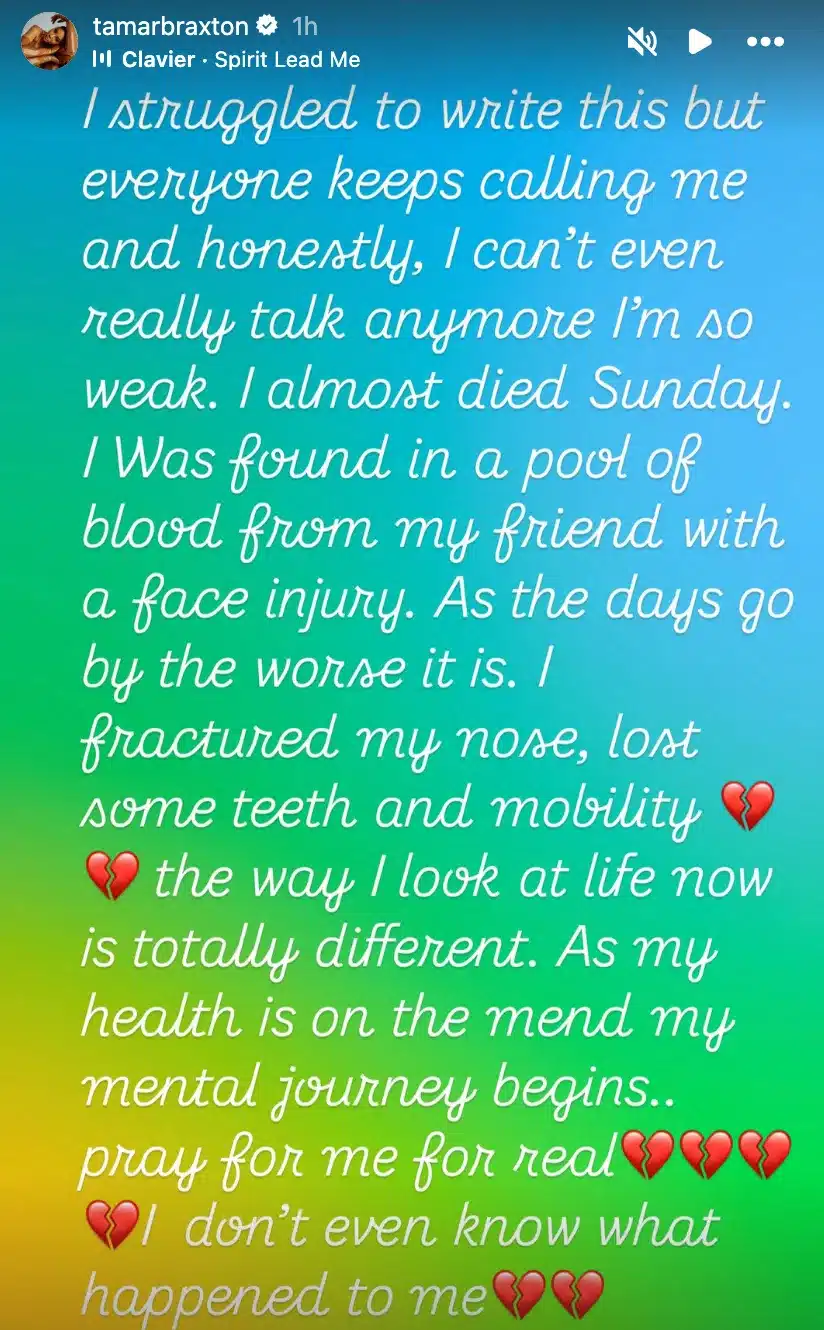 Tamar Braxton near death